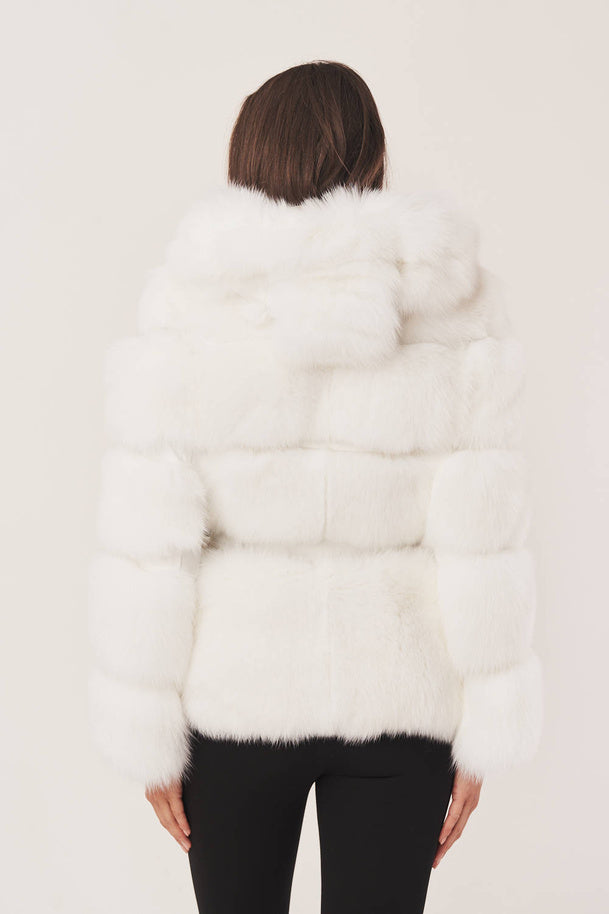 MANTEAU EN FOURRURE DE RENARD BLANC