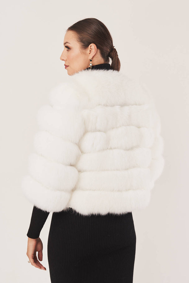 VESTE EN FOURRURE DE RENAR BLANC